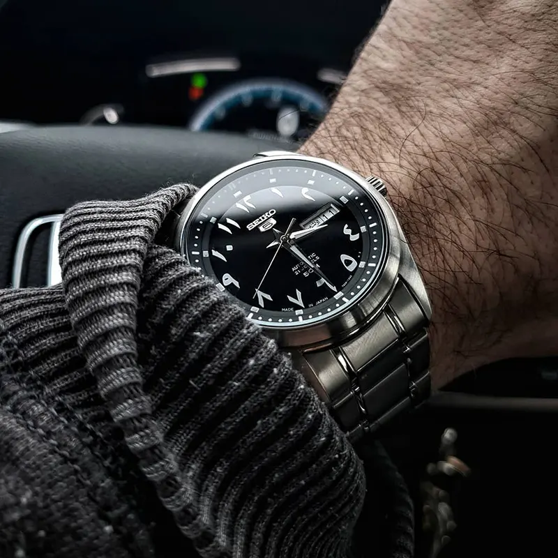 Seiko 5 Automatic Black Dial Arabic Style Men's Watch- SNKP21J1